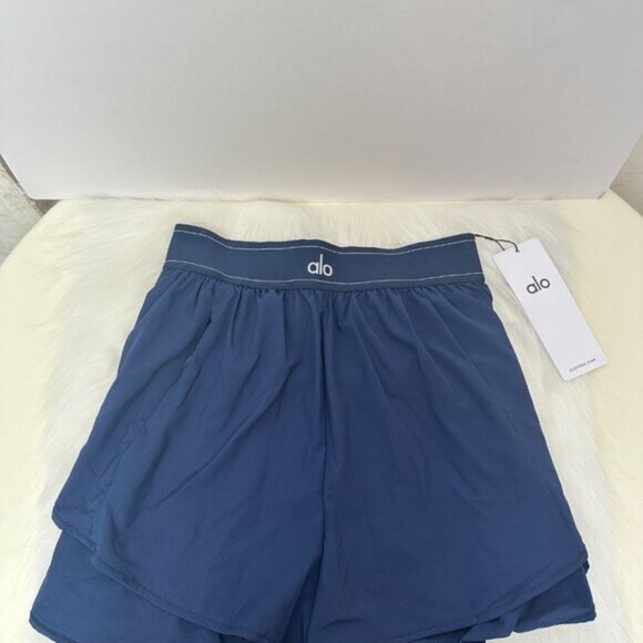 Alo Blue Double Layer Sports Shorts Women's Size M - Picture 3 of 7